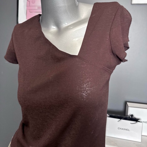 725 Originals Asymmetrical Brown Y2K Top - Picture 2 of 4